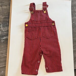 Red Striped Kids Overalls